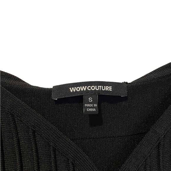 Black Body Con Peplum Dress Size Small - Picture 5 of 7